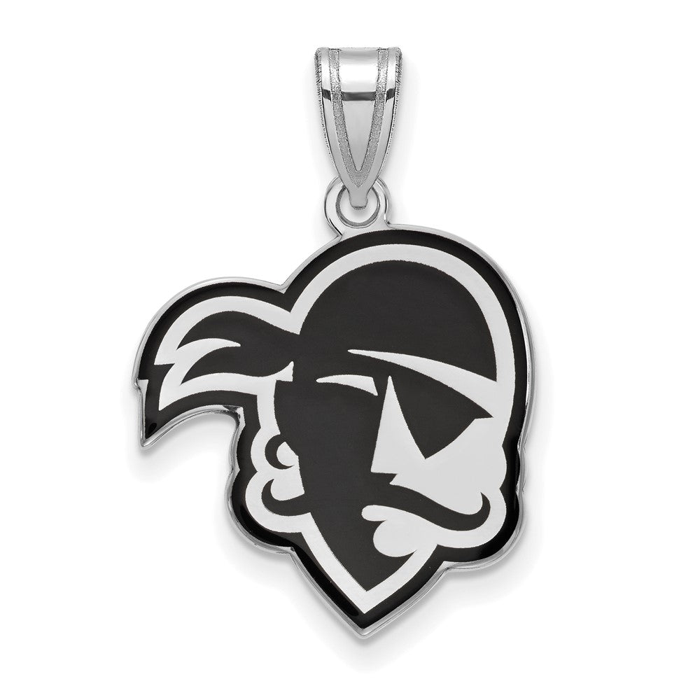 Sterling Silver Rhodium Plated Logoart Seton Hall University Pirate Large Enameled Pendant