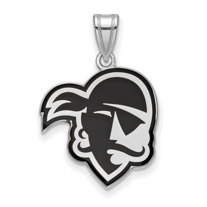 Sterling Silver Rhodium Plated Logoart Seton Hall University Pirate Large Enameled Pendant