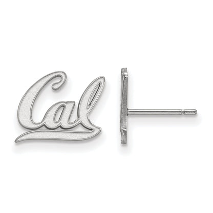 Sterling Silver Rhodium Plated Logoart University Of California Berkeley Extra Small Post Earrings