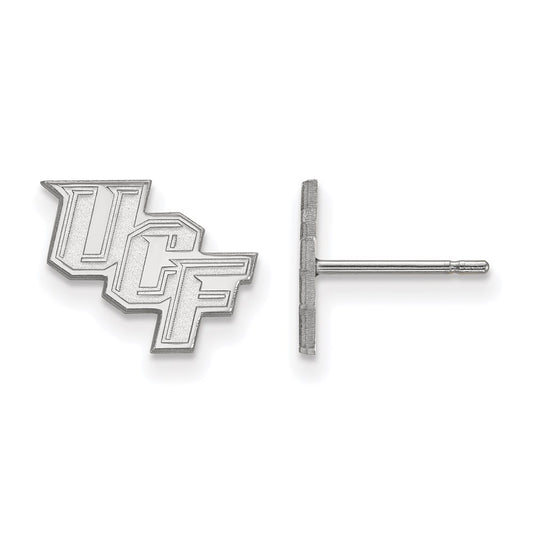 14K White Gold Logoart University Of Central Florida U C F Extra Small Post Earrings