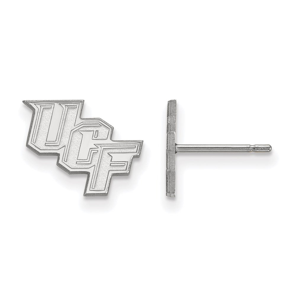 10K White Gold Logoart University Of Central Florida U C F Extra Small Post Earrings
