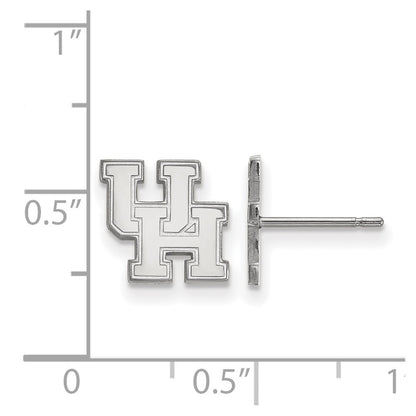 14K White Gold Logoart University Of Houston U H Extra Small Post Earrings