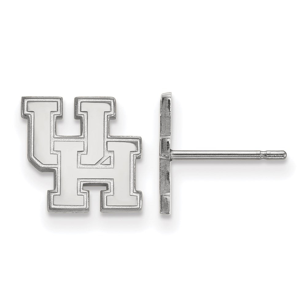 14K White Gold Logoart University Of Houston U H Extra Small Post Earrings