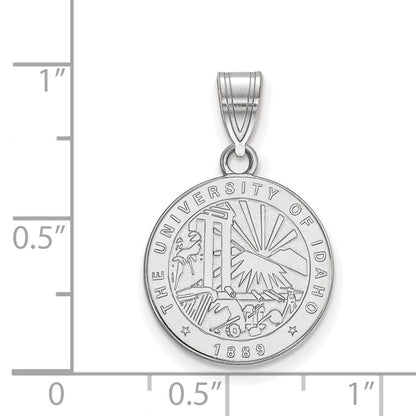 Sterling Silver Rhodium Plated Logoart University Of Idaho Medium Crest Pendant