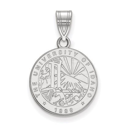 Sterling Silver Rhodium Plated Logoart University Of Idaho Medium Crest Pendant