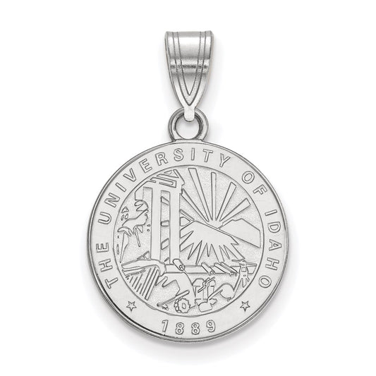 Sterling Silver Rhodium Plated Logoart University Of Idaho Medium Crest Pendant