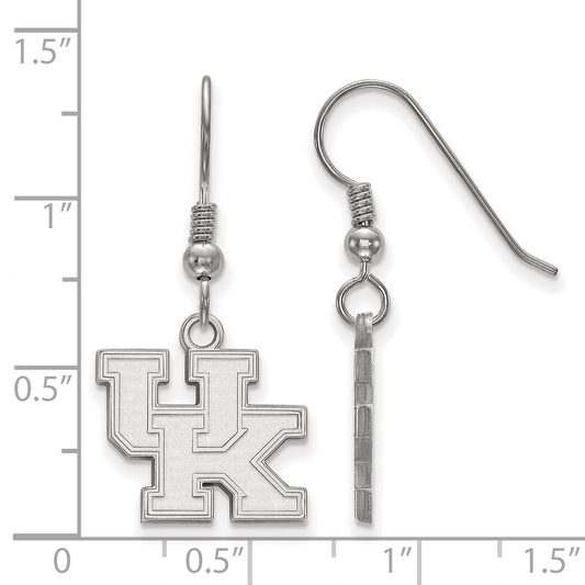Sterling Silver Rhodium Plated Logoart University Of Kentucky U K Small Dangle Wire Earrings