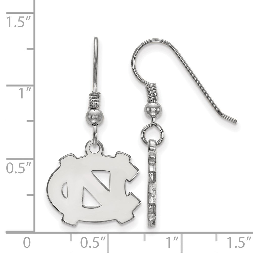 Sterling Silver Rhodium Plated Logoart University Of North Carolina N C Small Dangle Wire Earrings