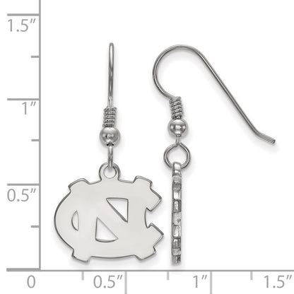 Sterling Silver Rhodium Plated Logoart University Of North Carolina N C Small Dangle Wire Earrings