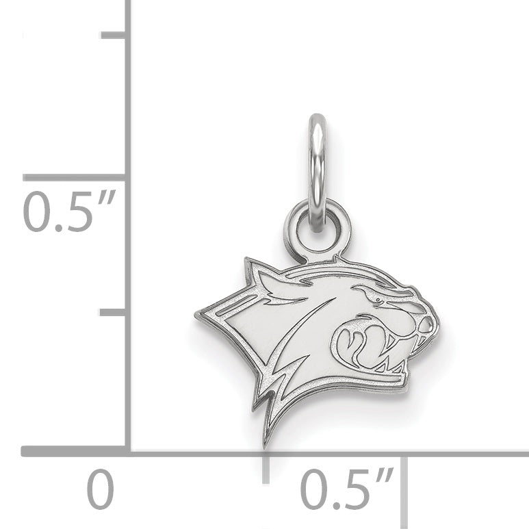 Sterling Silver Rhodium Plated Logoart University Of New Hampshire Wildcat Extra Small Pendant