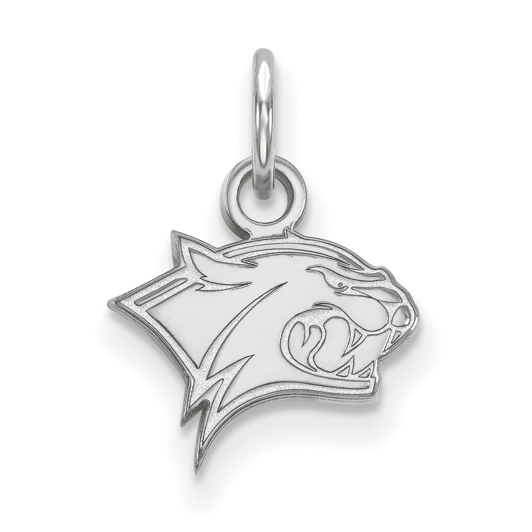 Sterling Silver Rhodium Plated Logoart University Of New Hampshire Wildcat Extra Small Pendant