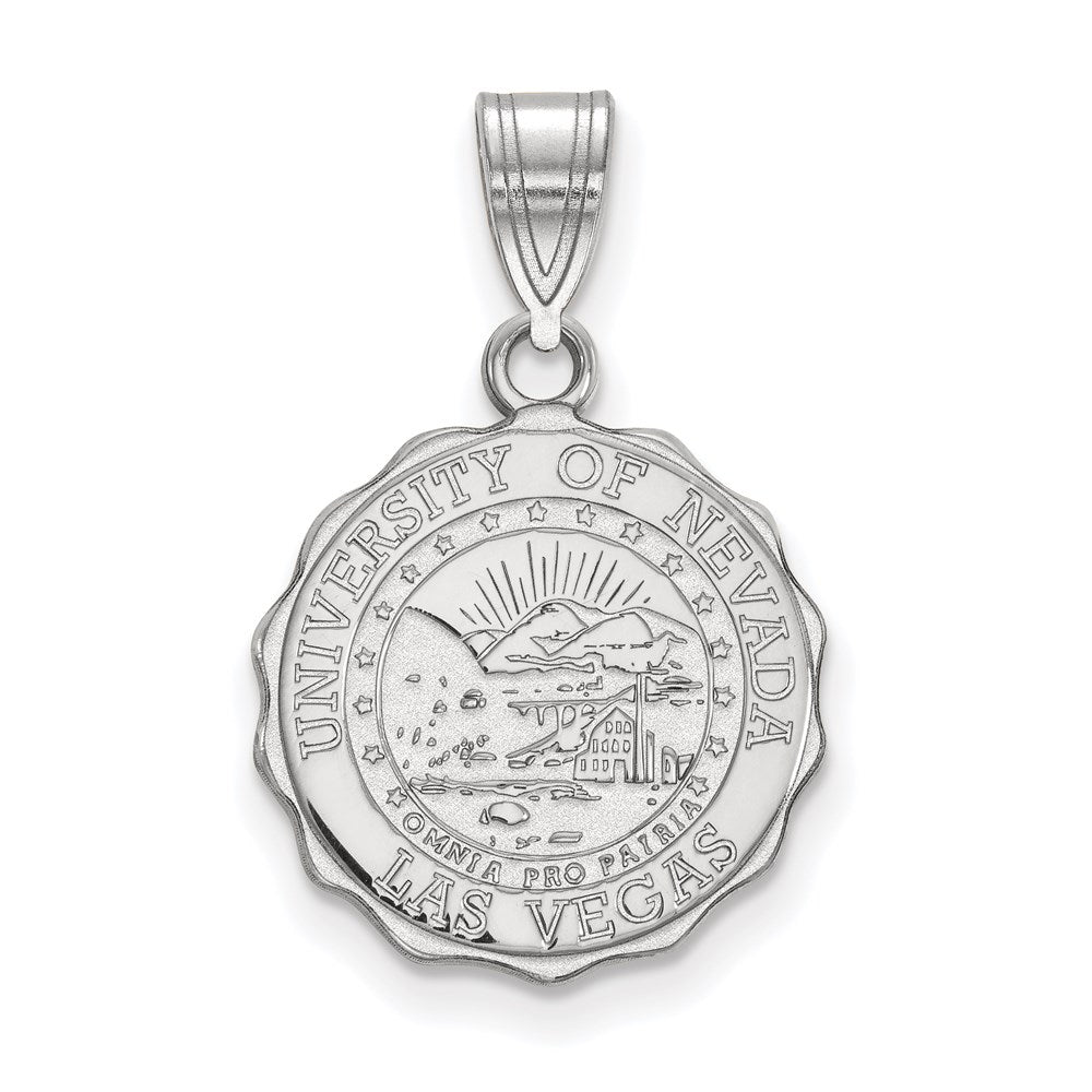 Sterling Silver Rhodium Plated Logoart University Of Nevada Las Vegas Medium Crest Pendant