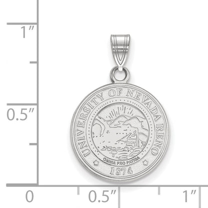 Sterling Silver Rhodium Plated Logoart University Of Nevada Reno Medium Crest Pendant