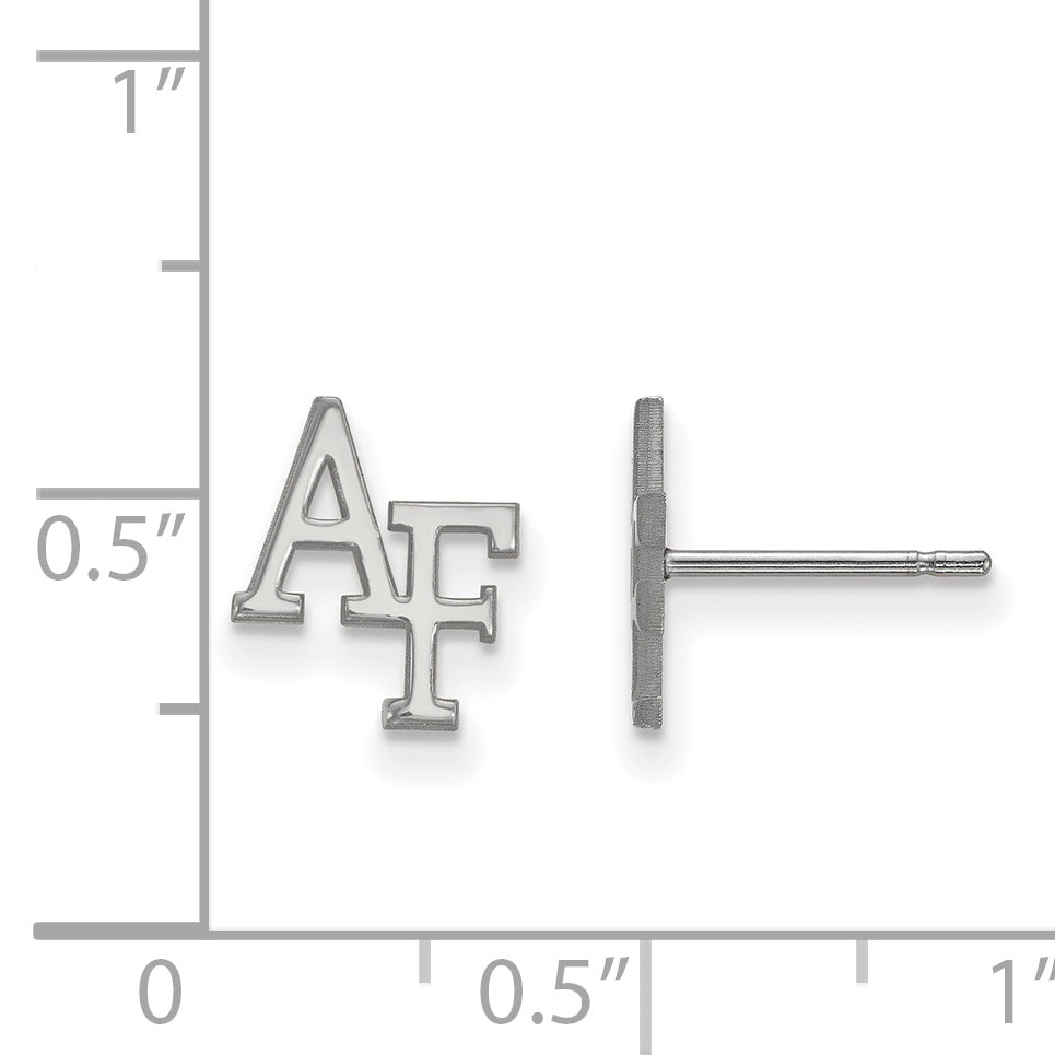 Sterling Silver Rhodium Plated Logoart United States Air Force Academy A F Extra Small Post Earrings