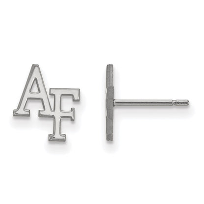 14K White Gold Logoart United States Air Force Academy A F Extra Small Post Earrings
