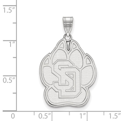 10K White Gold Logoart University Of South Dakota Extra Large Pendant