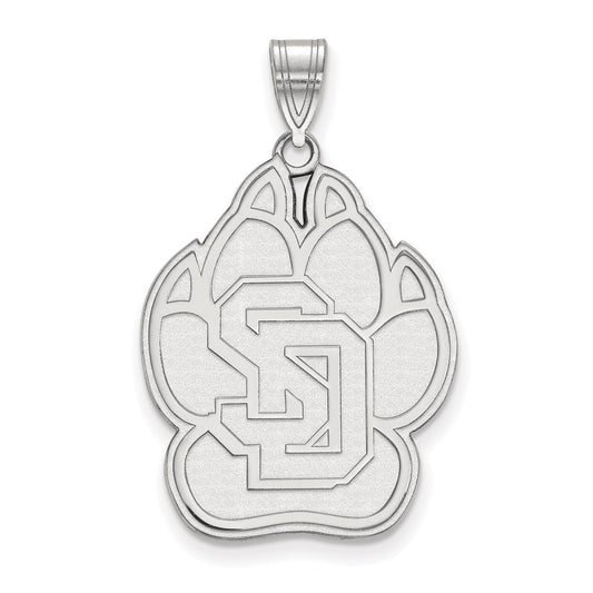 10K White Gold Logoart University Of South Dakota Extra Large Pendant