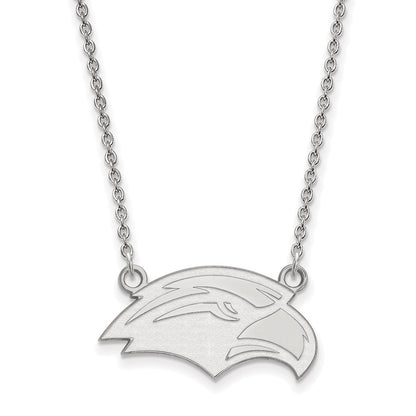 Sterling Silver Rhodium Plated Logoart University Of Southern Mississippi Eagle Small Pendant 18 Inch Necklace