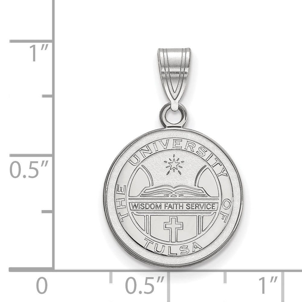 Sterling Silver Rhodium Plated Logoart University Of Tulsa Medium Crest Pendant