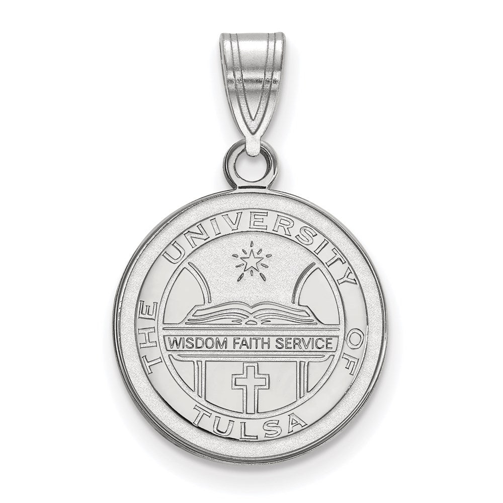 Sterling Silver Rhodium Plated Logoart University Of Tulsa Medium Crest Pendant