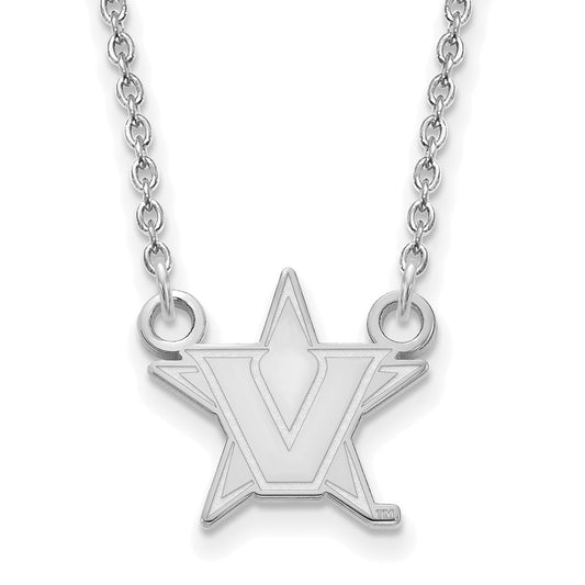 14K White Gold 14Kw Logoart Vanderbilt University Small Pendant Necklace
