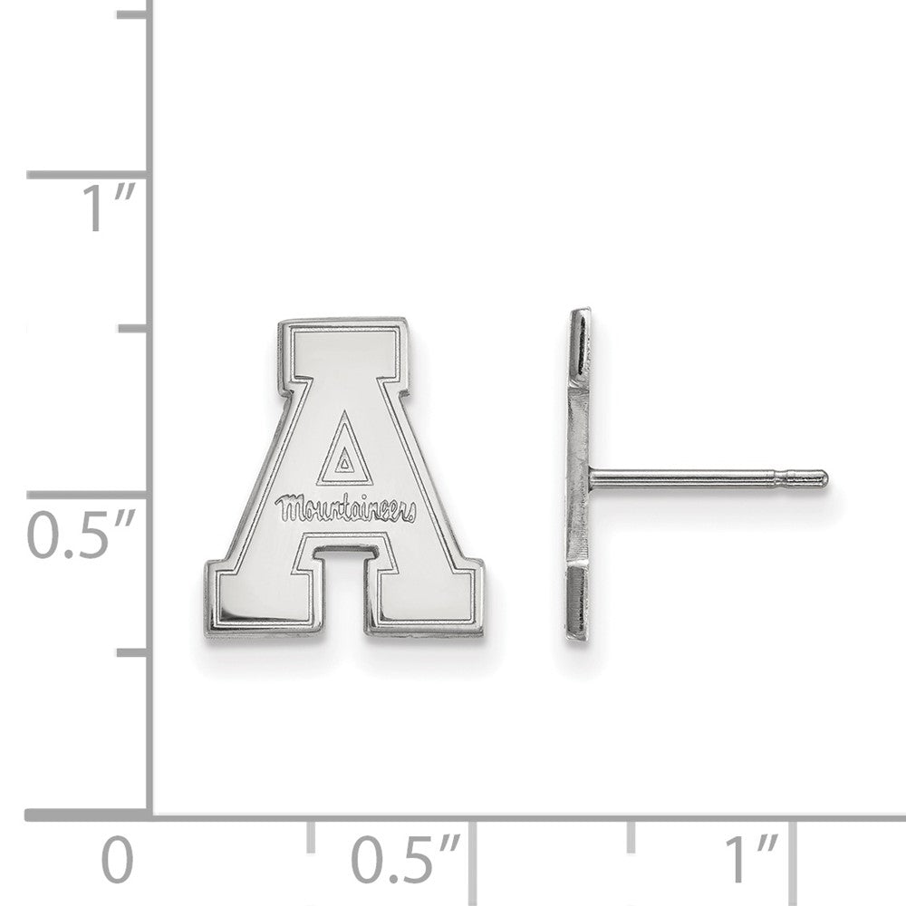 14K White Gold Logoart Appalachian State University Small Post Earrings