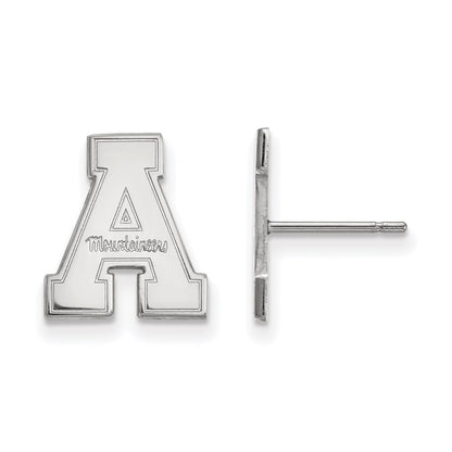 14K White Gold Logoart Appalachian State University Small Post Earrings