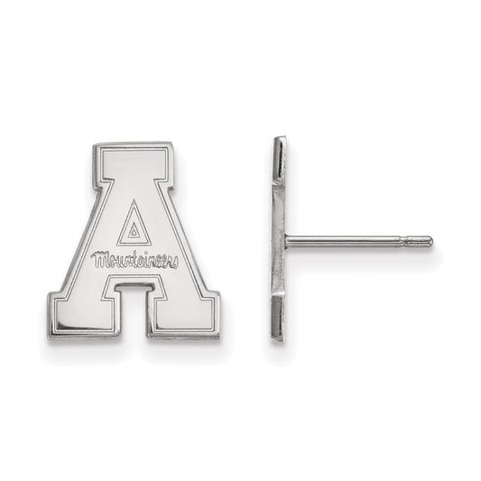 14K White Gold Logoart Appalachian State University Small Post Earrings