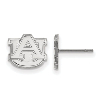 Sterling Silver Rhodium Plated Logoart Auburn University A U Extra Small Post Earrings