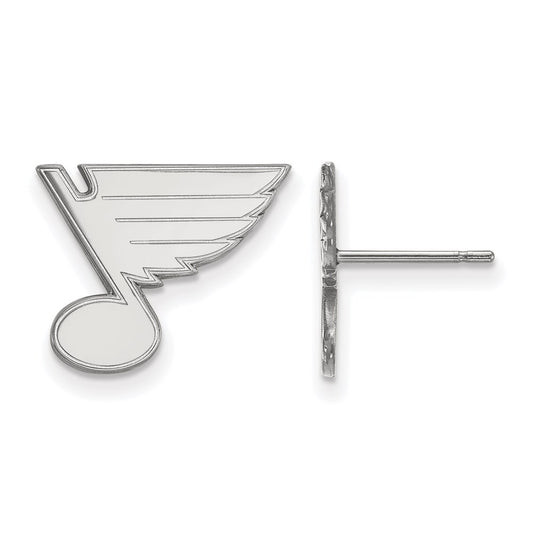 14K White Gold Nhl Logoart St. Louis Blues Small Post Earrings