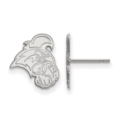 14K White Gold Logoart Coastal Carolina University Chanticleer Small Post Earrings