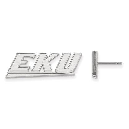 10K White Gold Logoart Eastern Kentucky University E K U Small Post Earrings