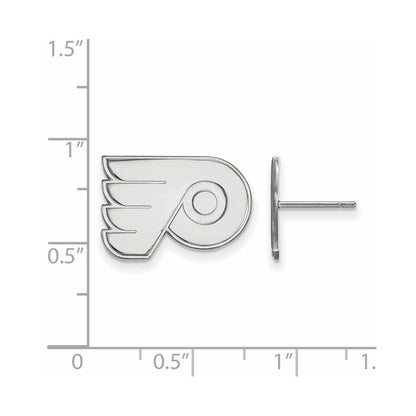 10K White Gold Nhl Logoart Philadelphia Flyers Small Post Earrings