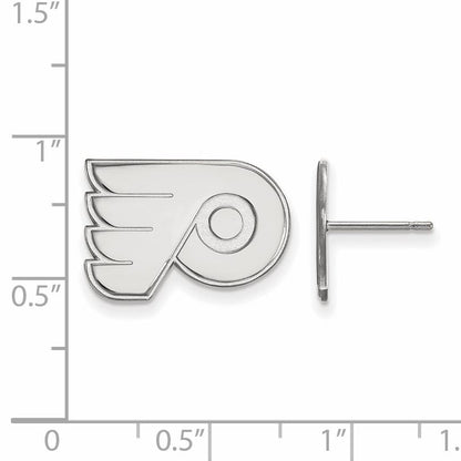Sterling Silver Rhodium Plated Nhl Logoart Philadelphia Flyers Small Post Earrings
