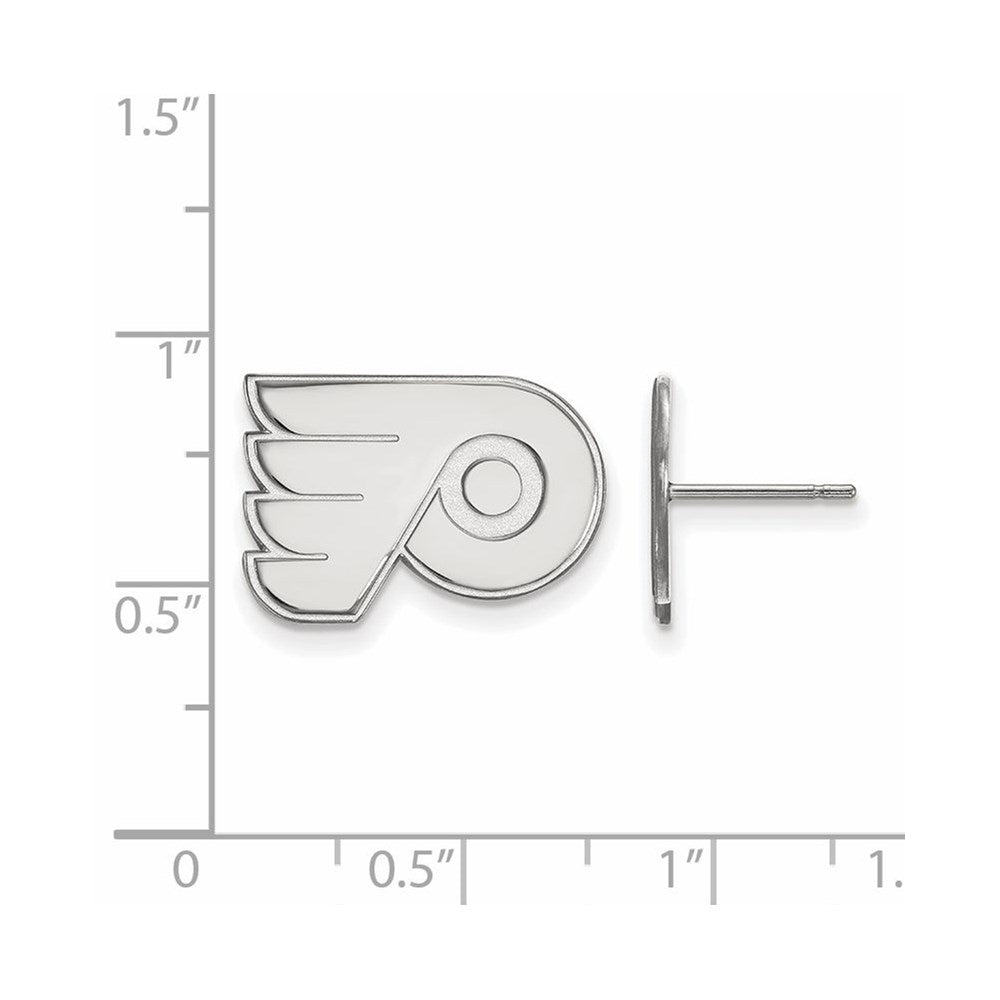 14K White Gold Nhl Logoart Philadelphia Flyers Small Post Earrings