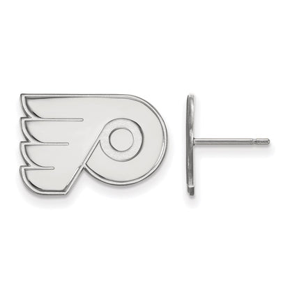 10K White Gold Nhl Logoart Philadelphia Flyers Small Post Earrings