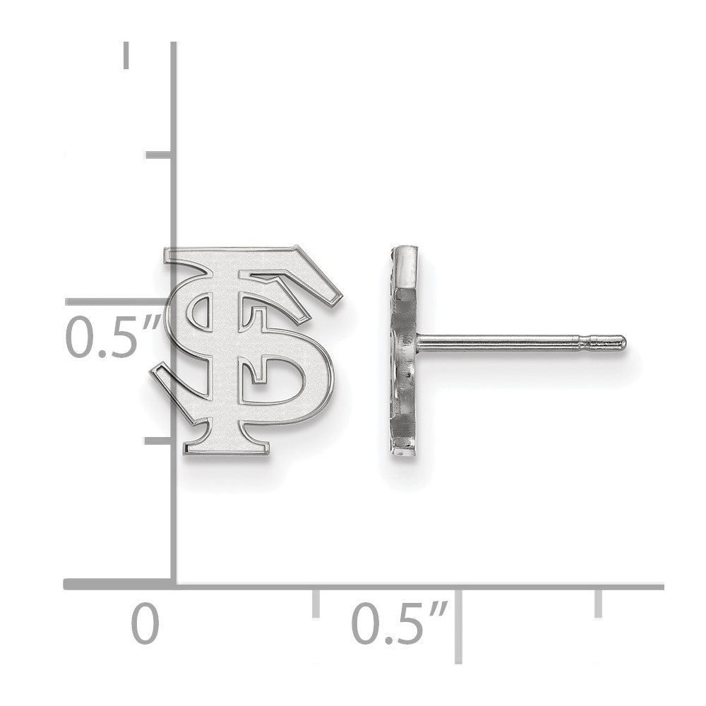 14K White Gold Logoart Florida State University F S Extra Small Post Earrings