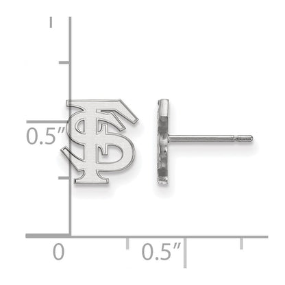 14K White Gold Logoart Florida State University F S Extra Small Post Earrings