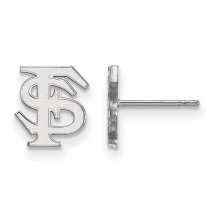 14K White Gold Logoart Florida State University F S Extra Small Post Earrings