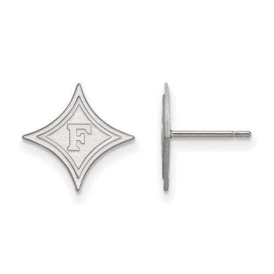 14K White Gold Logoart Furman University Small Post Earrings
