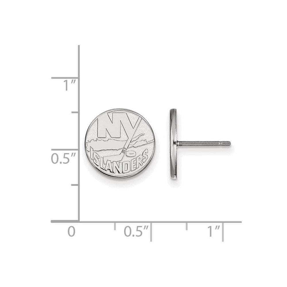 14K White Gold Nhl Logoart New York Islanders Small Post Earrings