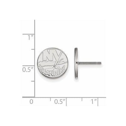 10K White Gold Nhl Logoart New York Islanders Small Post Earrings