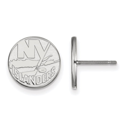Sterling Silver Rhodium Plated Nhl Logoart New York Islanders Small Post Earrings