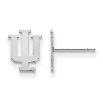 Sterling Silver Rhodium Plated Logoart Indiana University I U Extra Small Post Earrings