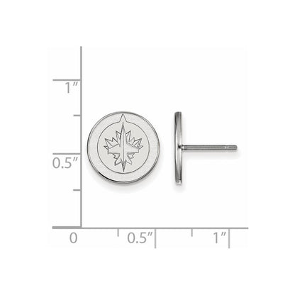 14K White Gold Nhl Logoart Winnipeg Jets Small Post Earrings