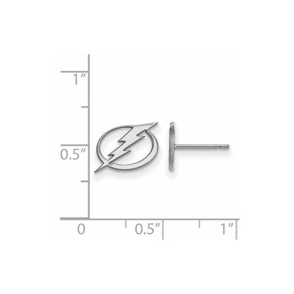 14K White Gold Nhl Logoart Tampa Bay Lightning Extra Small Post Earrings