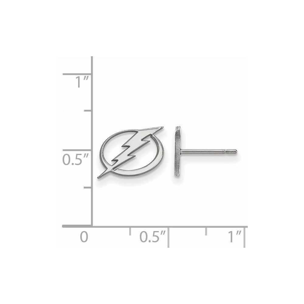 10K White Gold Nhl Logoart Tampa Bay Lightning Extra Small Post Earrings