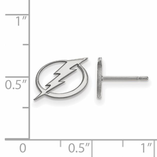 Sterling Silver Rhodium Plated Nhl Logoart Tampa Bay Lightning Extra Small Post Earrings