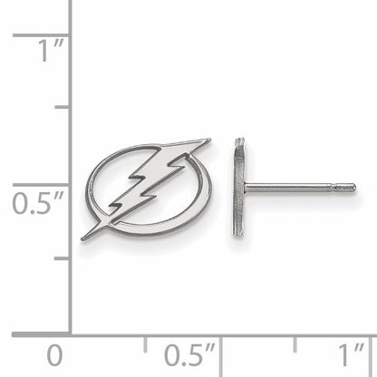 Sterling Silver Rhodium Plated Nhl Logoart Tampa Bay Lightning Extra Small Post Earrings