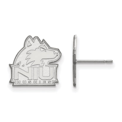 10K White Gold Logoart Northern Illinois University N I U Huskies Small Post Earrings
